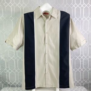 Havanera Co. Bowling Style Colorblock Rayon Blend Button Down Shirt XL